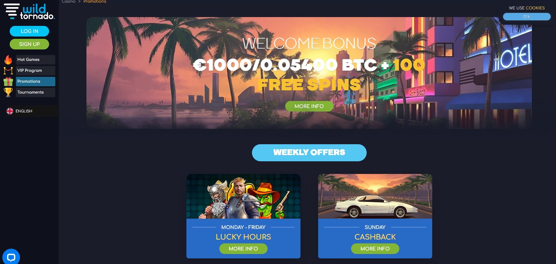 Wild Tornado Online Recenzja kasyna, gry hazardowe oraz bonusy